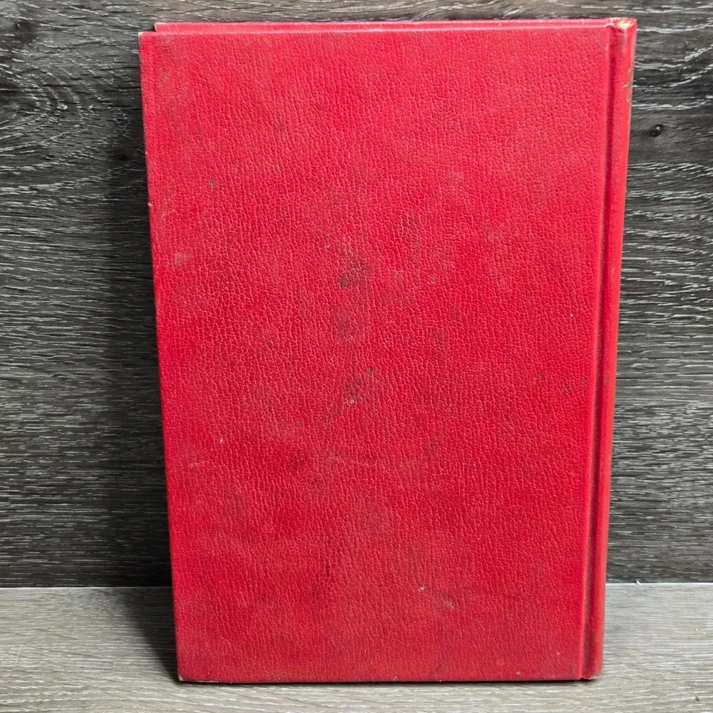 Vintage Castle Red Leatherette Blank Journal Notebook Gold Foil Marbled Pages